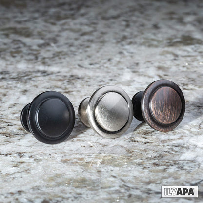 Antique Iron Kitchen Cabinet Knobs - 1 1/4 Inch round Drawer Handles - 10 Pack of Beveled round Kitchen Cabinet Hardware